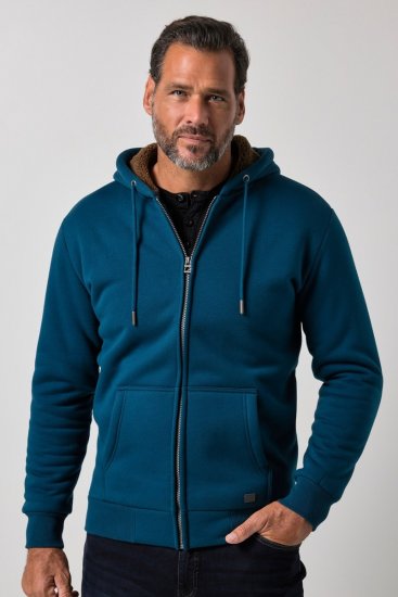 JP1880 820464 Chaqueta con capucha y forro teddy Azul tinta TALL - TALL sudaderas - Sudaderas TALL para hombre alto
