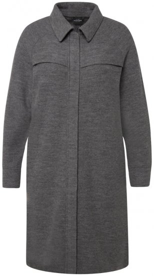Ulla Popken 820516 Abrigo de lana Gris jaspeado - Abrigos - Abrigos de talla grande