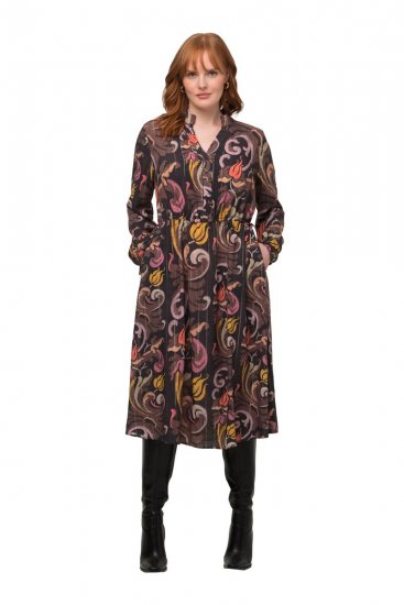 Ulla Popken 820662 Vestido estampado Negro - Vestidos de noche - Vestidos de fiesta de gran talla