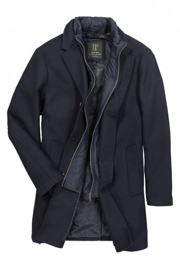 JP1880 821066 Acolchado Abrigo de lana Azul marino - Chaquetas - Chaquetas Tallas Grandes 2XL-8XL