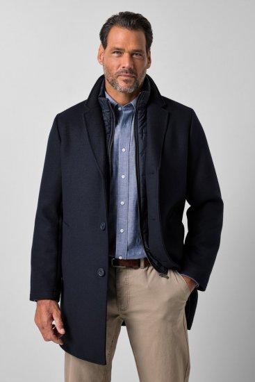 JP1880 821066 Acolchado Abrigo de lana Azul marino - Chaquetas - Chaquetas Tallas Grandes 2XL-8XL
