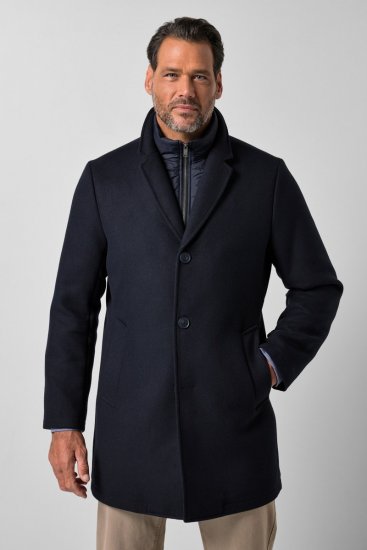 JP1880 821066 Acolchado Abrigo de lana Azul marino - Chaquetas - Chaquetas Tallas Grandes 2XL-8XL