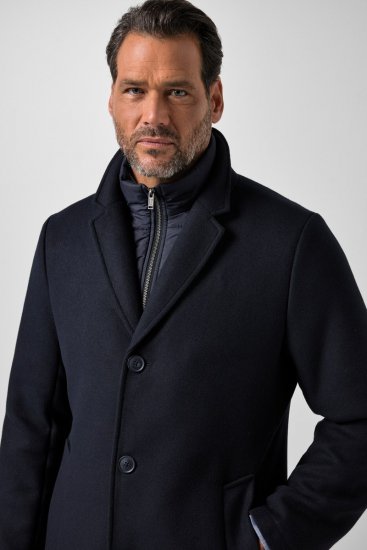 JP1880 821066 Acolchado Abrigo de lana Azul marino - Chaquetas - Chaquetas Tallas Grandes 2XL-8XL