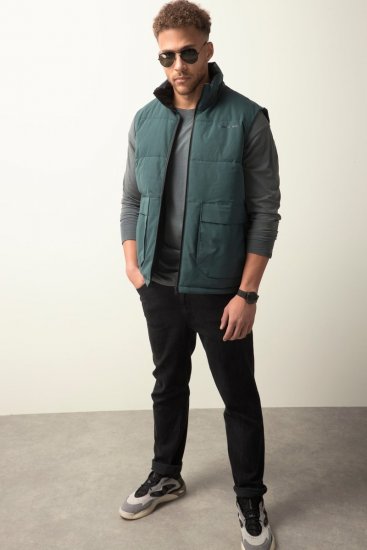 STHUGE 821232 Chaleco acolchado con cremallera Verde oliva - Chaquetas - Chaquetas Tallas Grandes 2XL-8XL
