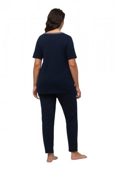 Ulla Popken 821244 Pijama de lunares Azul marino - Pijamas/ropa de estar en casa - 