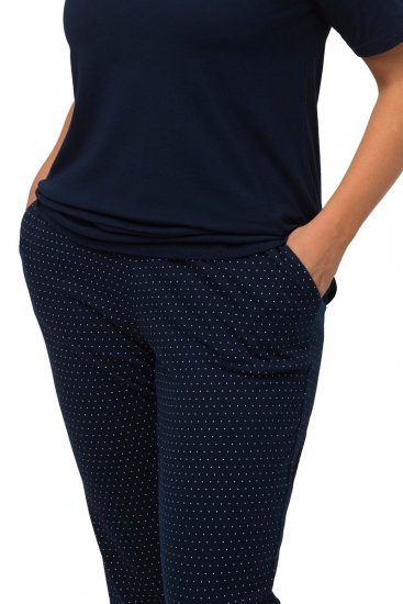 Ulla Popken 821244 Pijama de lunares Azul marino - Pijamas/ropa de estar en casa - 
