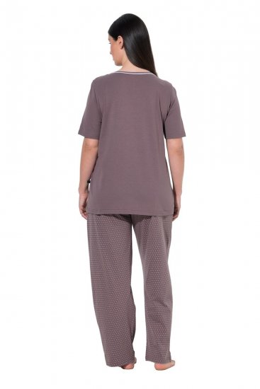 Ulla Popken 821244 Pijama de lunares Marrón - Pijamas/ropa de estar en casa - 