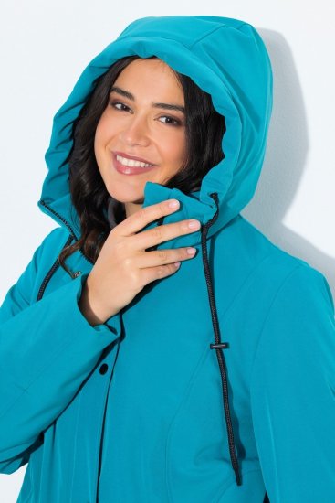 Ulla Popken 821495 Abrigo técnico Turquesa - Abrigos - Abrigos de talla grande