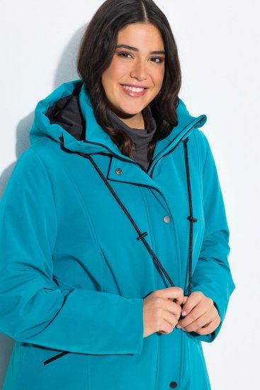 Ulla Popken 821495 Abrigo técnico Turquesa - Abrigos - Abrigos de talla grande