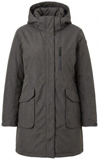 Ulla Popken 821737 Parka acolchada HYPRAR con capucha Gris oscuro jaspeado - Chaquetas - Chaquetas para mujer en tallas grandes