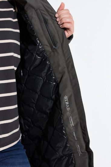 Ulla Popken 821737 Parka acolchada HYPRAR con capucha Gris oscuro jaspeado - Chaquetas - Chaquetas para mujer en tallas grandes