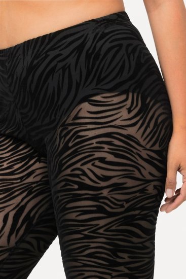 Ulla Popken 822286 Leggings de media con estampado animal Negro - Medias & calcetines - 