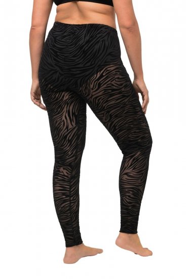 Ulla Popken 822286 Leggings de media con estampado animal Negro - Medias & calcetines - 