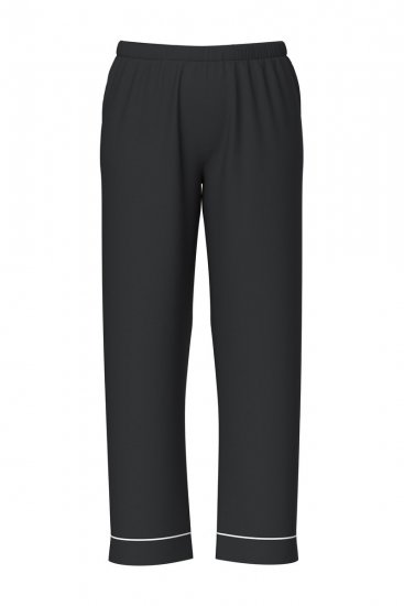 Ulla Popken 823030 Pijama con cuello camisero Negro - Pijamas/ropa de estar en casa - 