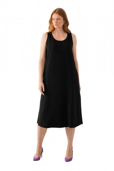 Ulla Popken 823276 Vestido sin mangas Negro - Vestidos maxi - Vestidos largos en tallas grandes