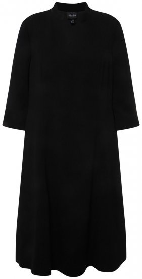 Ulla Popken 823290 Vestido midi con cuello de pico Negro - Vestidos midi - Vestidos midi de talla grande