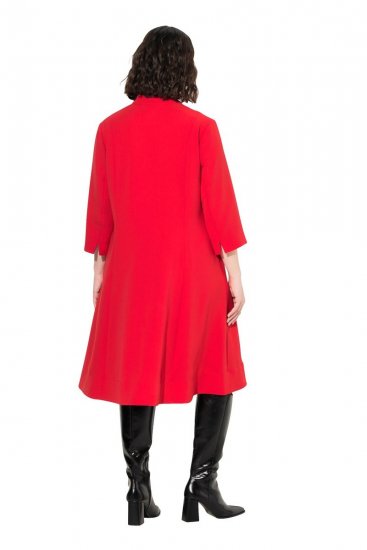 Ulla Popken 823290 Vestido evasé con bolsillos Rojo - Vestidos midi - Vestidos midi de talla grande