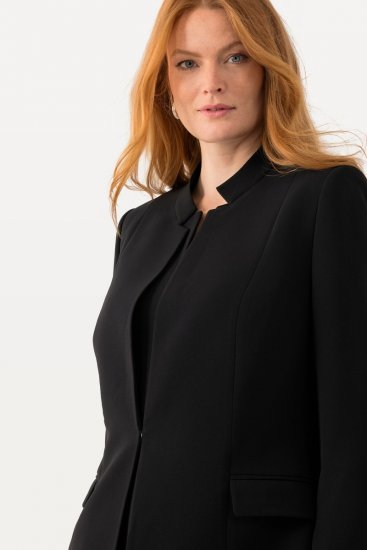 Ulla Popken 823318 Blazer con cuello alto Negro - Blazers - Blazers en tallas grandes para mujer