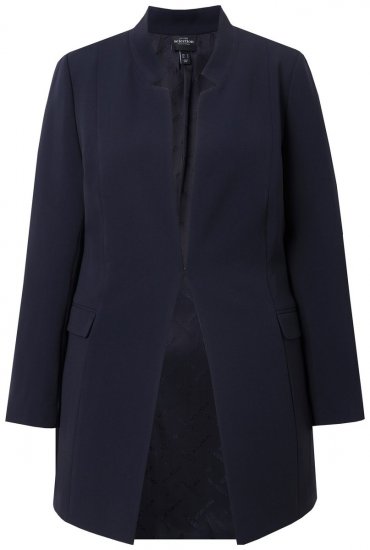 Ulla Popken 823318 Blazer con cuello alto Azul marino - Blazers - Blazers en tallas grandes para mujer