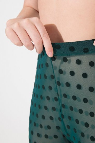Ulla Popken 823383 Leggings de media de lunares Verde oliva - Medias & calcetines - 