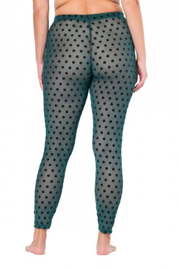 Ulla Popken 823383 Leggings de media de lunares Verde oliva - Medias & calcetines - 