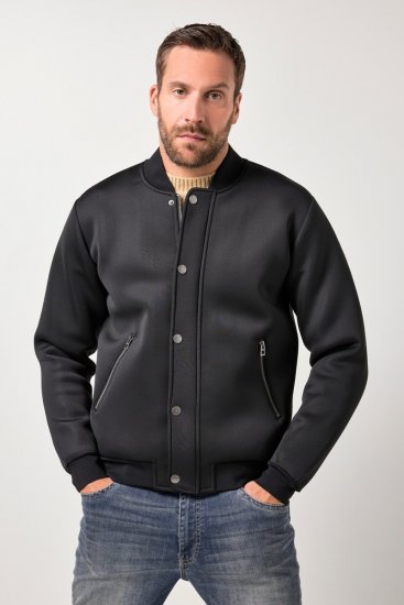JP1880 College Jacket Scuba Fabric with Zipper Black - Chaquetas - Chaquetas Tallas Grandes 2XL-8XL