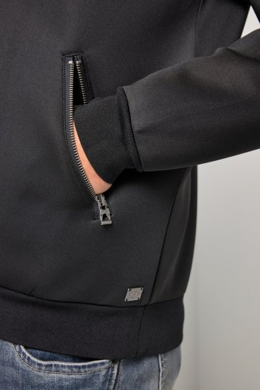 JP1880 College Jacket Scuba Fabric with Zipper Black - Chaquetas - Chaquetas Tallas Grandes 2XL-8XL