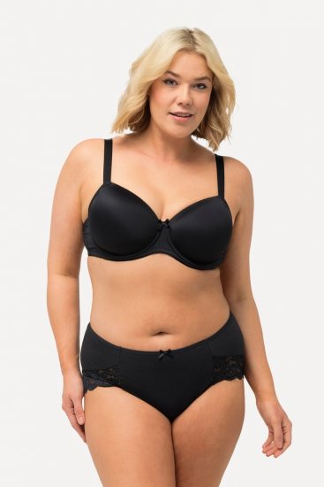 Ulla Popken 824106 Bragas con encaje pack de 2 Negro - Bragas - 