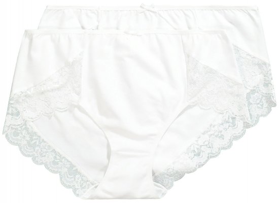 Ulla Popken 824106 Bóxer con encaje pack de 2 Blanco - Bragas - 