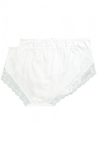 Ulla Popken 824106 Bóxer con encaje pack de 2 Blanco - Bragas - 