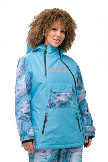 Ulla Popken 824429 Chaqueta de esquí jaspeada con triple función Azul - Ropa de esquí - 