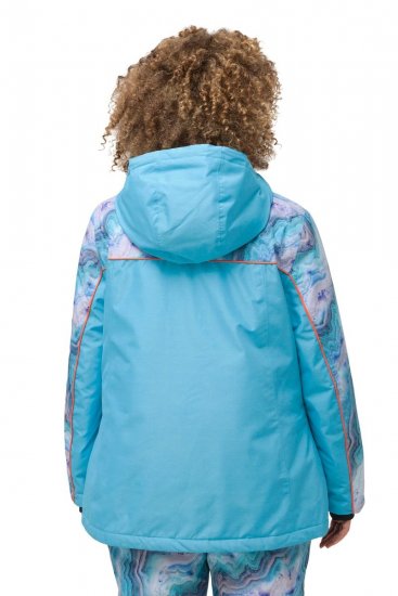 Ulla Popken 824429 Chaqueta de esquí jaspeada con triple función Azul - Ropa de esquí - 
