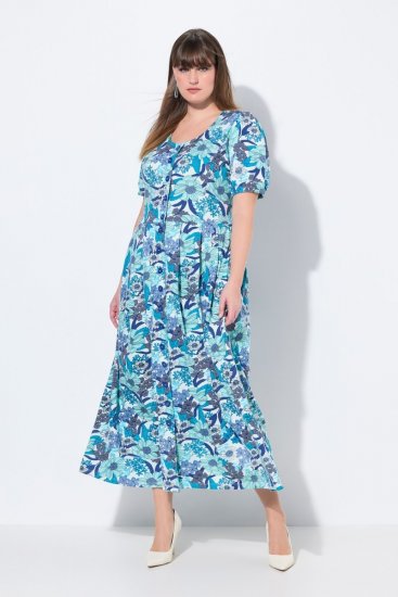 Ulla Popken 824966 Vestido camisero de flores Azul marino - Vestidos camiseros - 