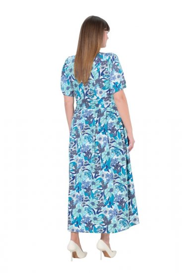 Ulla Popken 824966 Vestido camisero de flores Azul marino - Vestidos camiseros - 