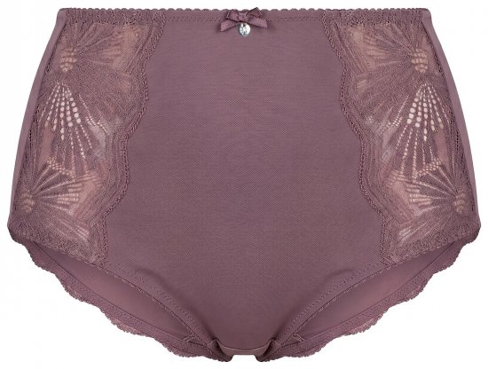 Ulla Popken 825788 Bragas de talle alto con encaje Marrón - Bragas - 