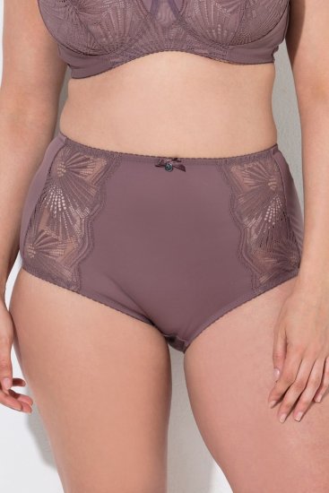 Ulla Popken 825788 Bragas de talle alto con encaje Marrón - Bragas - 
