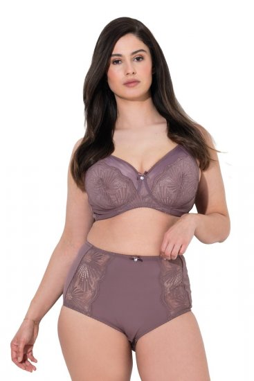 Ulla Popken 825788 Bragas de talle alto con encaje Marrón - Bragas - 