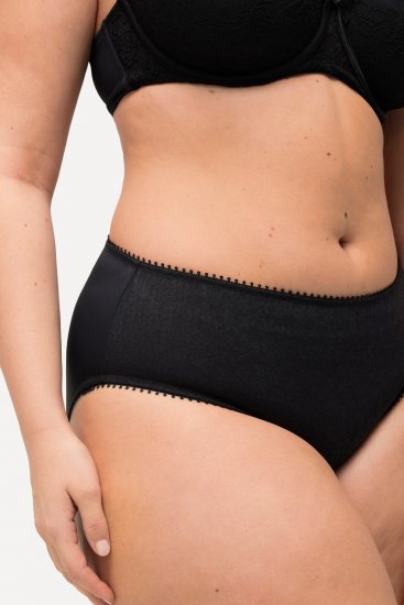 Ulla Popken 825790 Bragas de flores con encaje Negro - Bragas - 