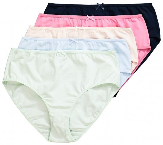 Ulla Popken 825984 Bragas de lunares pack de 5 Azul claro - Bragas - 