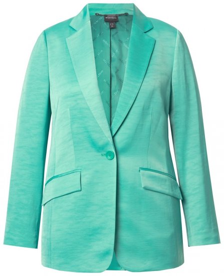 Ulla Popken 826161 Blazer texturizado Verde - Blazers - Blazers en tallas grandes para mujer