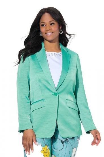 Ulla Popken 826161 Blazer texturizado Verde - Blazers - Blazers en tallas grandes para mujer