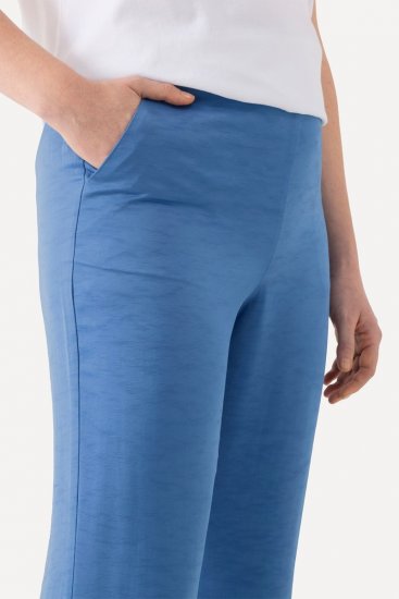 Ulla Popken 826163 Pantalón de traje ancho Azul denim - Pantalones de tela - Pantalones anchos de tela para mujer