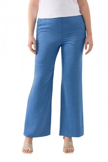 Ulla Popken 826163 Pantalón de traje ancho Azul denim - Pantalones de tela - Pantalones anchos de tela para mujer
