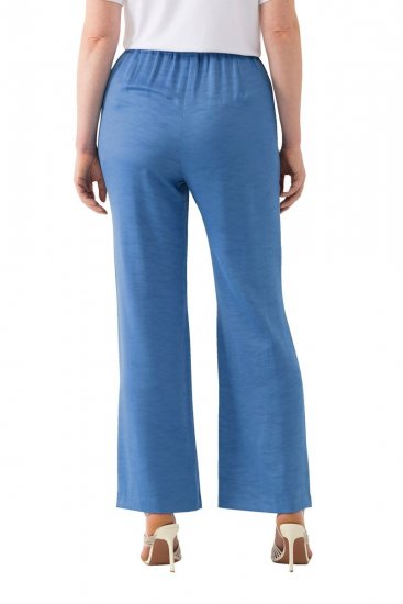 Ulla Popken 826163 Pantalón de traje ancho Azul denim - Pantalones de tela - Pantalones anchos de tela para mujer