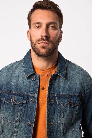 JP1880 826234 Chaqueta vaquera con bolsillos en el pecho Azul índigo - Chaquetas - Chaquetas Tallas Grandes 2XL-8XL