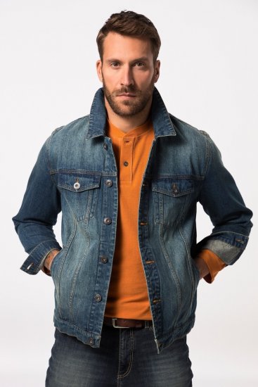 JP1880 826234 Chaqueta vaquera con bolsillos en el pecho Azul índigo - Chaquetas - Chaquetas Tallas Grandes 2XL-8XL
