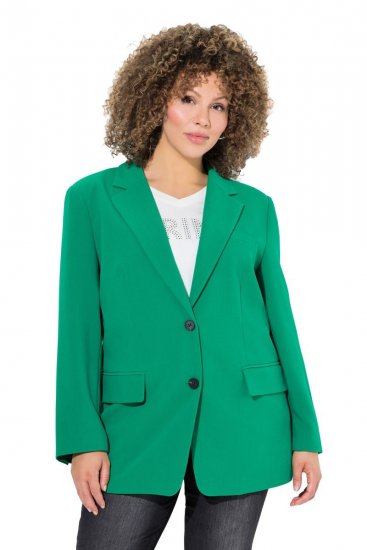 Ulla Popken 826487 Blazer oversize con bolsillos de solapa Verde esmeralda - Blazers - Blazers en tallas grandes para mujer