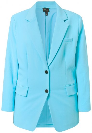 Ulla Popken 826487 Blazer oversize con bolsillos de solapa Turquesa claro - Blazers - Blazers en tallas grandes para mujer