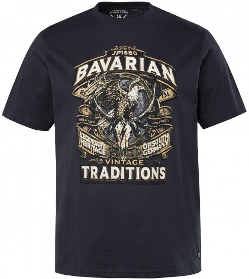 JP1880 Bavarian Design Vintage Looking T-Shirt Navy Blue - Camisetas - Camisetas - 2XL-14XL