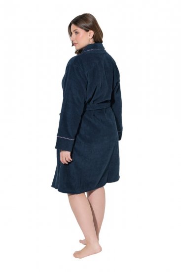 Ulla Popken 826794 Albornoz de rizo Azul marino - Batas & albornoces - 